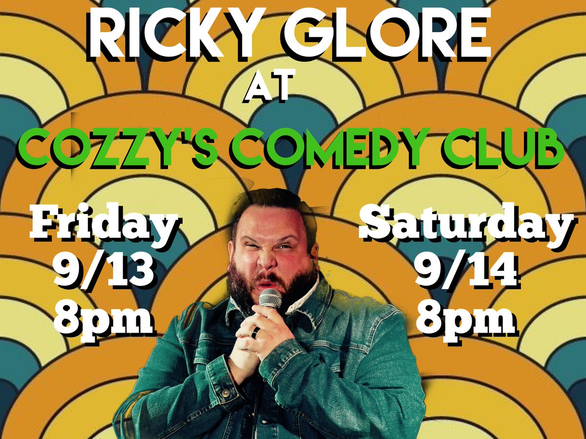 RickyGlore's tweet photo. I’m headlining @CozzysComedyVA in #NewportNews #Virginia this week!

Come say hi!
#standup #standupcomedy #comedy https://t.co/mibiNMHyrP