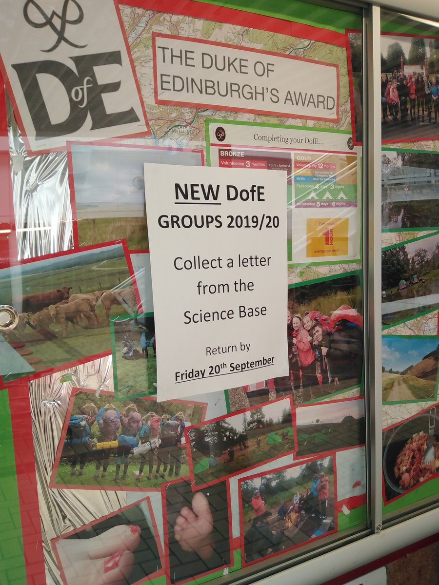 StMagsDofE's tweet photo. Information about this year's new DofE groups (Bronze, Silver &amp; Gold) is now available. Collect a letter from the Science Base if you're interested. https://t.co/6Afp4G8haL