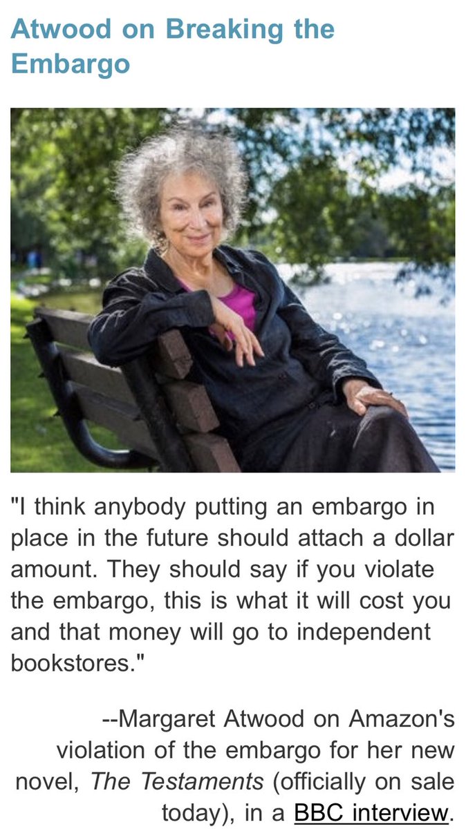 SplitRockBks's tweet image. The Testaments is officially on sale today and we love @MargaretAtwood more than ever! We open at 10 am, come and get it. #indiebookstore #betterthanamazon (Image + quote via @ShelfAwareness)