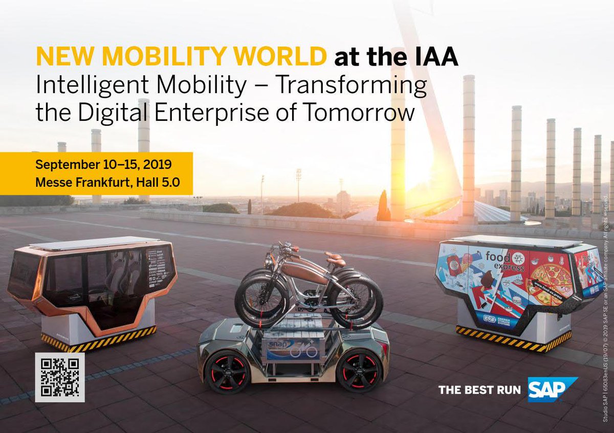 Live Business is transforming mobility! Be part of it with #SAP at #IAA2019, September 10-15 #NMW19 <a href="/SAPAutomotive/">SAP Automotive</a> events.sap.com/sap-at-iaa-201…