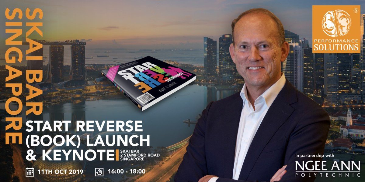 StartReverse's tweet image. We are delighted to officially launch ‘START REVERSE’: the book, philosophy and more on October 11th at the SKAI Bar in Singapore. During the event we will also proudly launch the brand new partnership with Ngee Ann Polytechnic (CET Academy). Interested to join? Send us a pm!