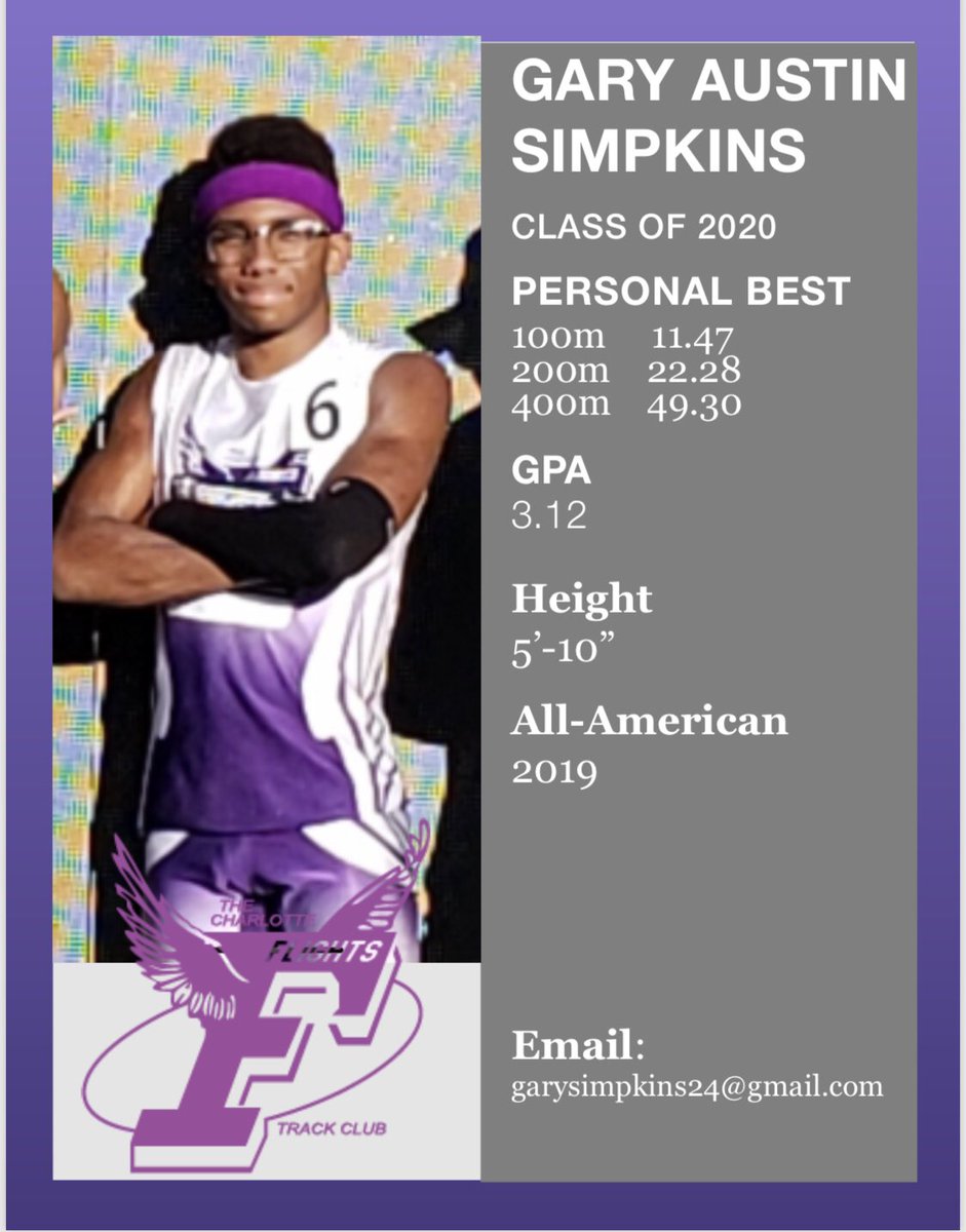 FlightsMom's tweet photo. Senior Alert! Gary ”Austin” Simpkins has been putting in work in the #400m and is looking to better his time. He was part of the 4x4 that finished 2nd at USATF JO #co2020 #trackandfield #itsaflightthing https://t.co/DKY2D214TL