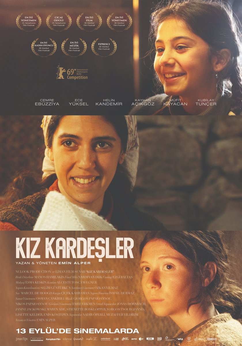“Kız Kardeşler” ekibi, vizyondaki ilk gününde seyirciyle buluşuyor!

13 Eylül’de Kadıköy Rexx Sineması 21:30 seansı,yönetmen Emin Alper,oyuncular ve ekip üyelerinin katılımıyla gerçekleşecek.

Bilet Satışı:
rexx.com.tr
biletiva.com

#kızkardeşler #eminalper