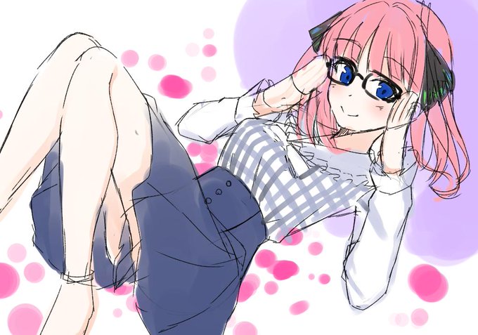 さえぐささんがTwitterに投稿した中野二乃(五等分の花嫁)のイラスト。