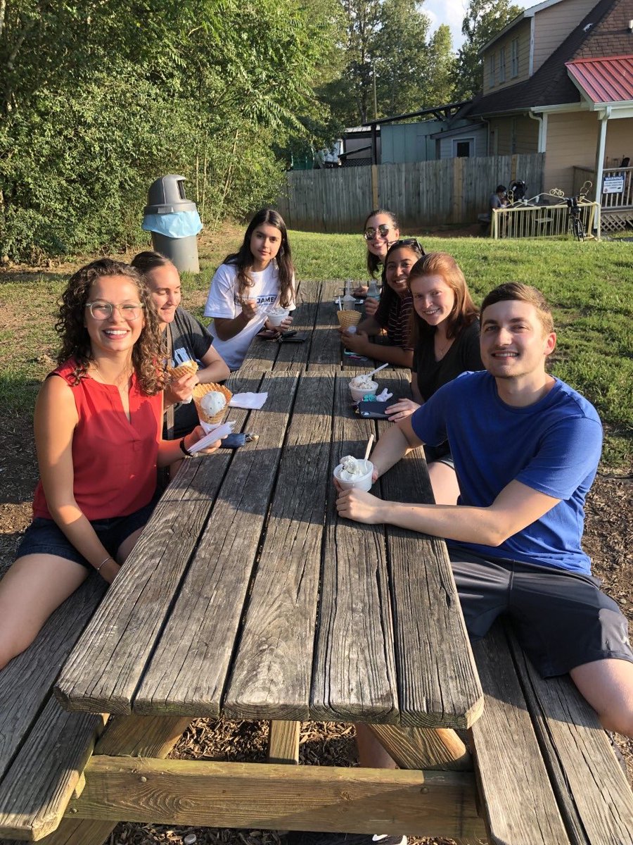 DSNLab's tweet photo. What better way to celebrate two more RA arrivals than to get some ice cream! Big warm welcome to Olesya and Glorimel! #DSNLab https://t.co/b9gdL0nb9B