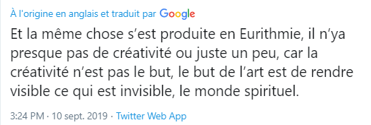 OK, ce n'est pas dit clairement dans l'ouvrage mais une personne ayant suivi le début de la formation des enseignants  #Steiner-Waldorf explique que "le but de l’art est de rendre visible ce qui est invisible, le monde spirituel."  https://twitter.com/Rubino83927379/status/1171414213107113984