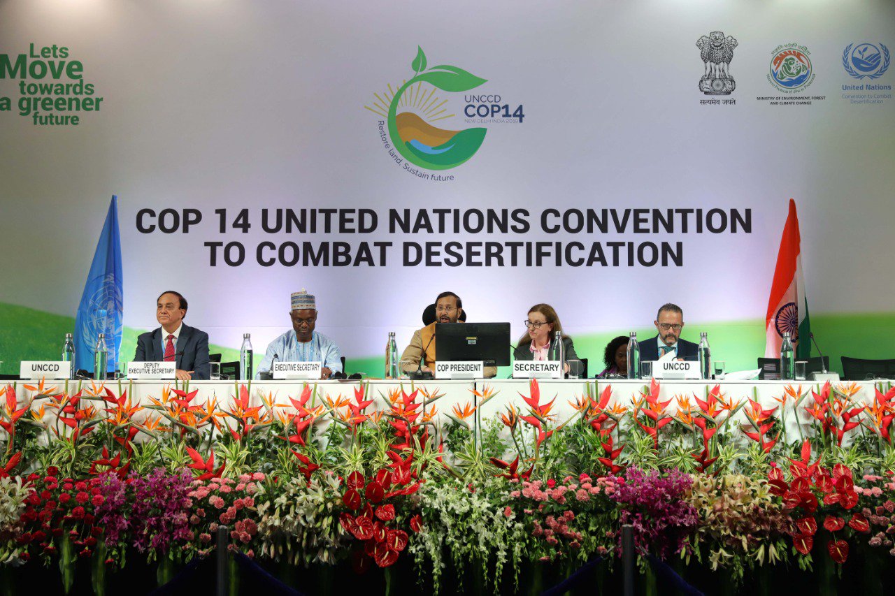The #NewDelhiDeclaration presented to parties by the President of #UNCCDCOP14, @PrakashJavdekar at the closing of the High Level Segment. Hosted by #India, the 14th COP saw participation from a record 70 ministers, 170 countries and more than 10000 delegates