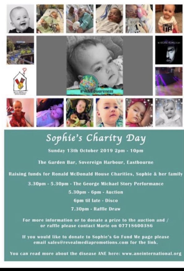 We have an amazing charity day taking place on Sunday 13th October, raising money for a charity close to our hearts, Ronald McDonald House Charity and supporting Garden Bar team member Simon and his family following their daughter Sophie’s diagnosis with ANE.  #aneawareness