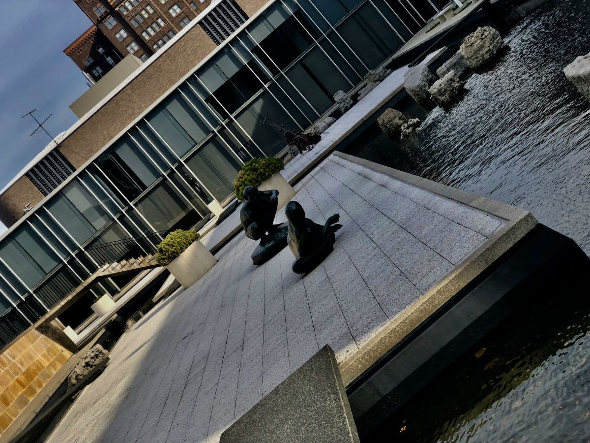 waynestate's tweet image. “Peace in the madness”

#PhotoOfTheDay 📸: Jade Thomas
Share your pics at go.wayne.edu/photos/. 
#WayneState #ReflectingPool