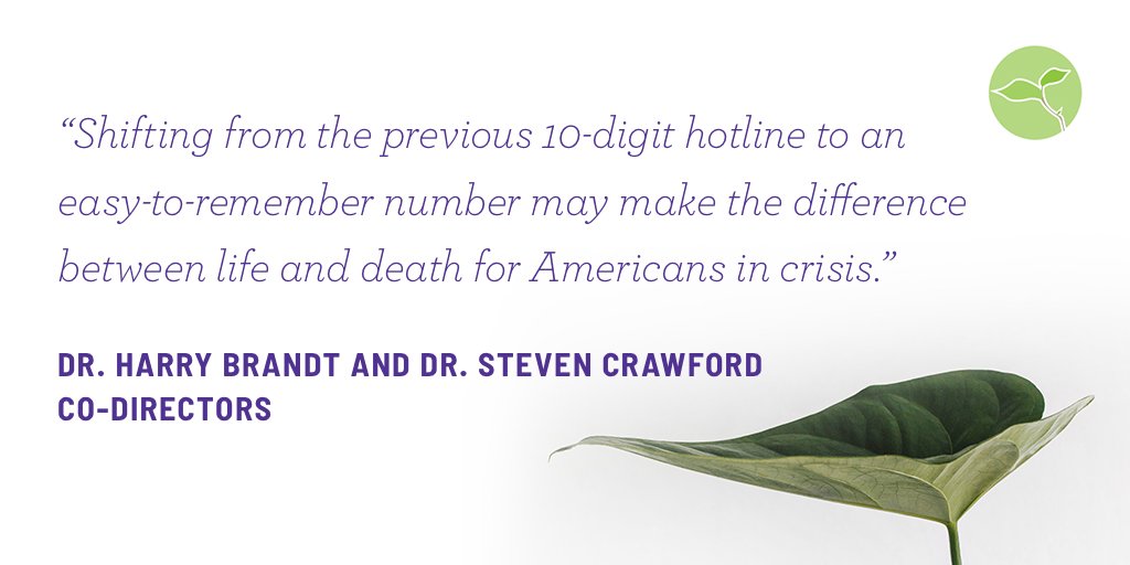 Today is <a href="/IASPinfo/">International Association for Suicide Prevention</a> #WorldSuicidePreventionDay. #Eatingdisorders have among the highest suicide rate of any mental illness, which is why we support a three-digit National Suicide Prevention Hotline for easier access to life-saving support in times of need. ow.ly/mXMy50w2VYS