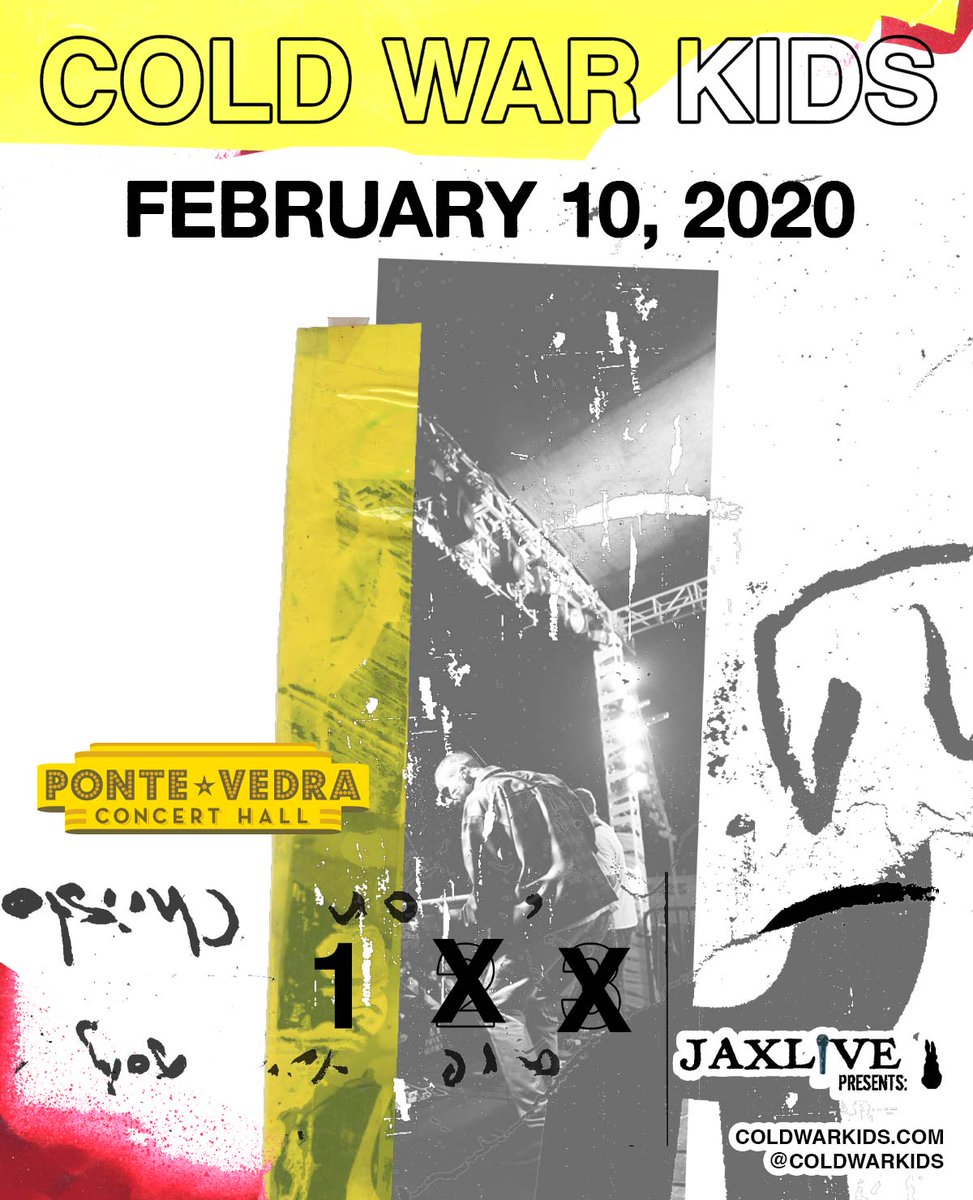NEW SHOW ANNOUNCEMENT!
The @PV_ConcertHall in partnership with <a href="/JaxLivePresents/">JaxLive Music</a>, is thrilled to announce that California indie-rock group <a href="/ColdWarKids/">Cold War Kids</a> will perform at the Concert Hall on Monday, February 10, 2020! Tickets for Cold War Kids go on sale on Fri, Sept 13 at 10am!