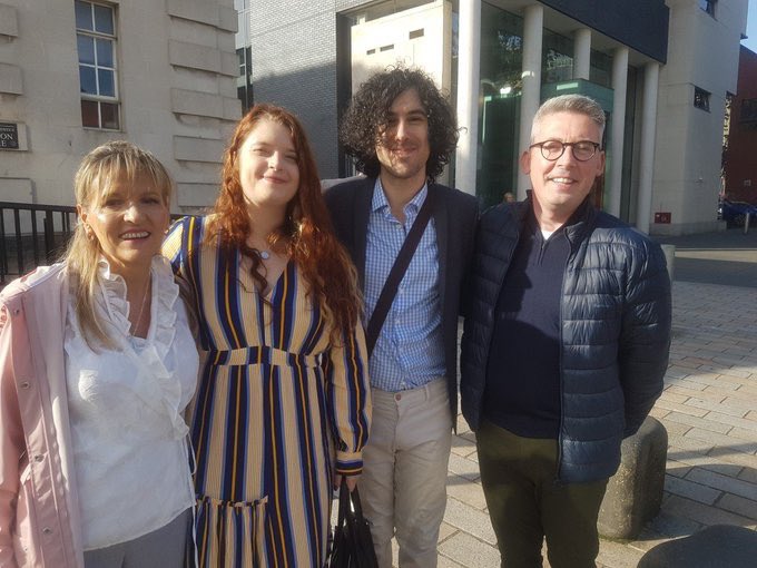 M_AndersonSF's tweet photo. @NiallSF @gildernewm & I with @EmmandJDeSouza & Jake today - 4 weeks till judgement which HO will appeal if they loss & they should #WeRIrish
Also spent time at #BallymurphyMassacre Inquest with families listening to harrowing details of brutal state murders
#Supportthefamilies https://t.co/8Paq7kShPi