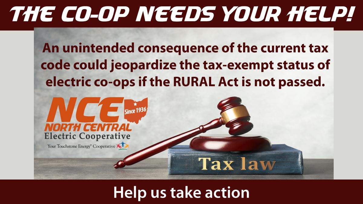 North Central Electric need your support now more than ever. Find out more about the problems facing electric co-ops due to the current tax code, the #RURALAct, and what you can do to help by visiting NCE's website. #PasstheRURALAct

ncelec.org/content/tax-la…