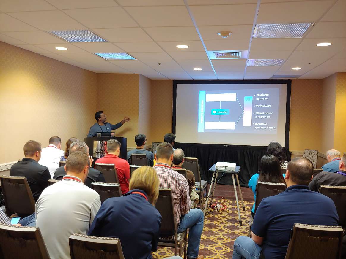 dckapintegrator's tweet photo. Our experts @vpiyappan and Srihari Srinivasan spoke at the grand stage @P21WWUG connect 2019 - Annual event for #Epicor #P21 members, on “Solving #eCommerce Pain Points with #P21Integration and PIM” and shed some light on CLORAS - #middleware for #P21Integration #WWUGCONNECT2019 https://t.co/lbvARJSCNy