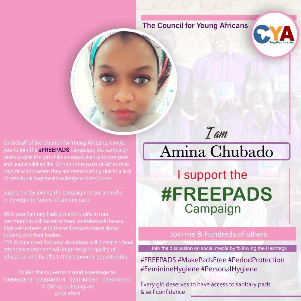 Every girl deserves to have access to sanitary pads and self confidence. I invite you to join the #FreePads Campaign! #FREEPADS #MakePadsFree #PeriodProtection #FeminineHygiene