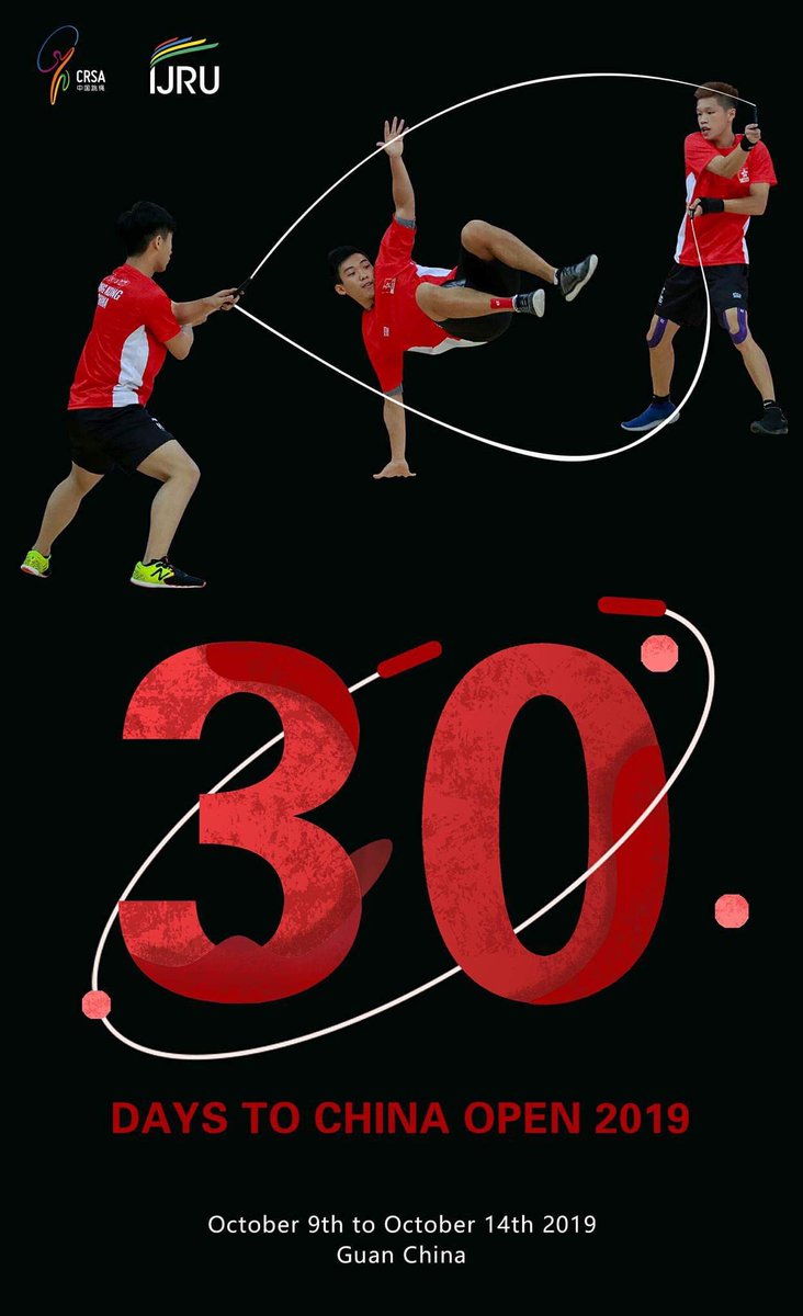 IJRU_JumpRope's tweet photo. The China Open is 30 days away!

Contact the Chinese Rope Skipping Association by email at lm@crsa.cc for more information!

#Chinaopen2019 #IJRUnity
#jumprope #singlerope #doubledutch
#chinaopen #crsa #ijru https://t.co/nzhqeWMzHb