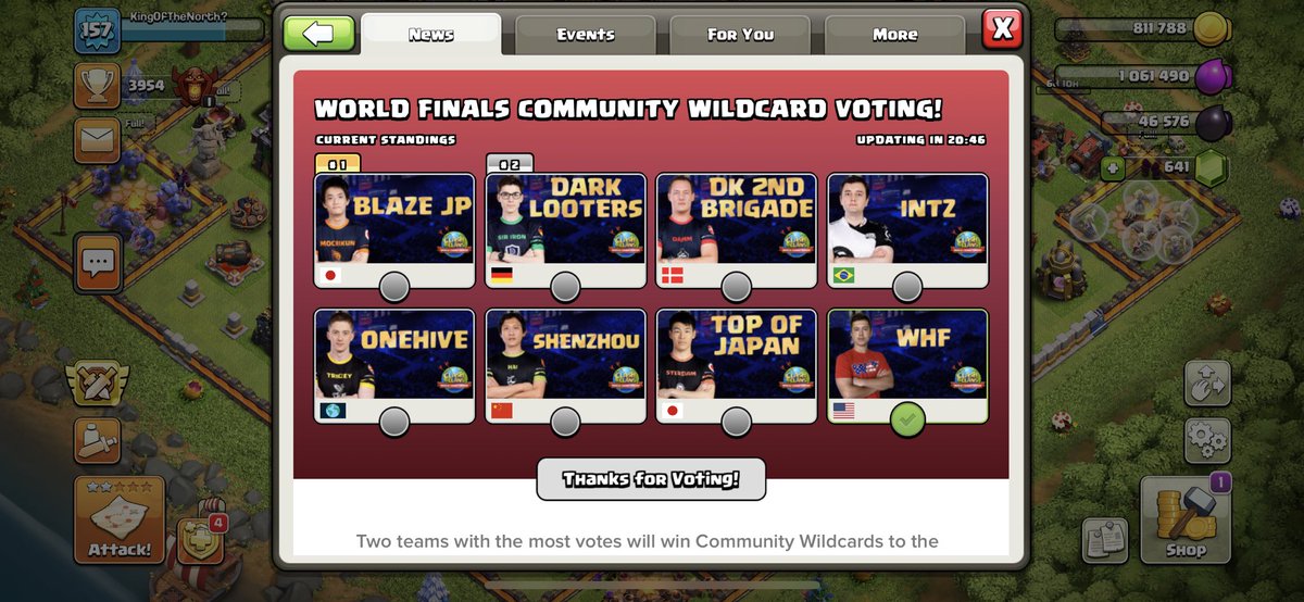 Make sure you get to the polls today and #VOTEWHF <a href="/ClashofClans/">Clash of Clans</a> @CarbonFinGaming <a href="/ClashCory/">Scuba Cory</a> <a href="/PowerbangGaming/">Powerbang</a>