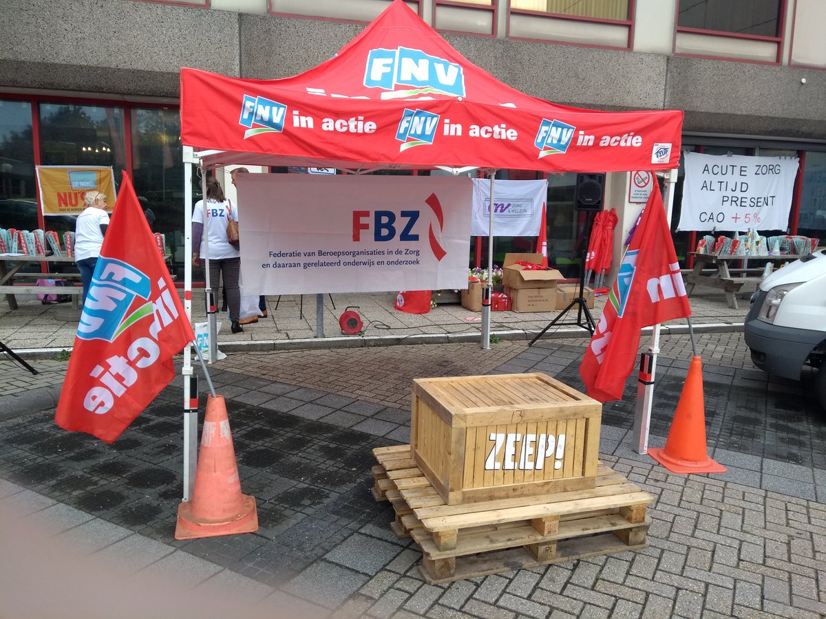 Alles wordt in gereedheid gebracht voor de stakingsactie van het ziekenhuispersoneel inDen Helder.