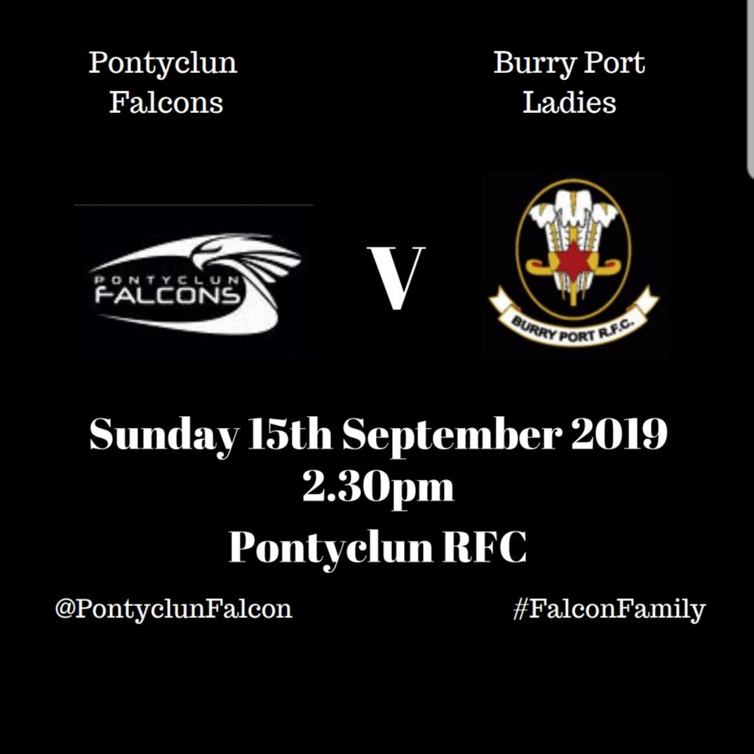 This week we welcome @burryportladies to Pontyclun for the second game of the season... hopefully the sun will make an appearance too! #falconfamily #weloverugbyinthesun #runningrugby 🔴⚫️⚪️