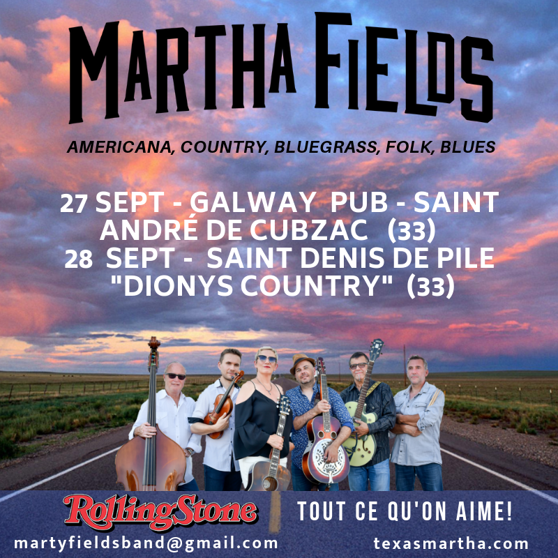 TexMarthaFields's tweet photo. Salut les gens dans le SW (de la France)! Nous avons quelques dates dans les 33 ce mois-ci ... marquez votre calendrier! #marthafields #americanamusic @swfrance https://t.co/kXQ17TeU8B