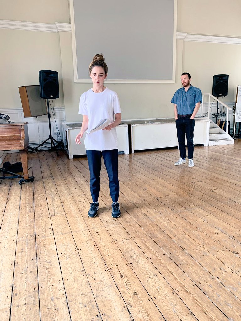 DelugePlay's tweet photo. Take a sneak peek at @LauraJWaldren and @HarrisonCollett in rehearsals. Get your tickets for DELUGE @YATMillStudio this Friday 13 September here: https://t.co/rQAB2hQUGZ https://t.co/PUNaTZCuII