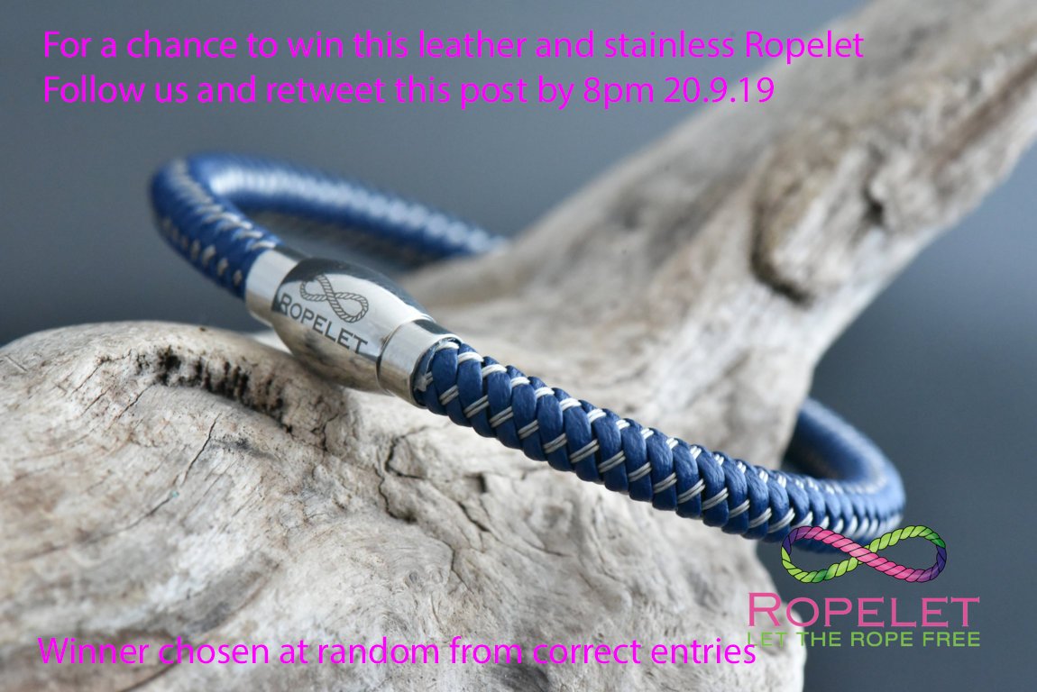Ropelet's tweet photo. Check out our latest #competition for a chance to #win this blue leather and stainless Ropelet from https://t.co/aQcG8AWGAm, Follow us and Retweet this post by 8pm 20.9.19. Good luck! #freebiefriday https://t.co/3dy0MqSoDP