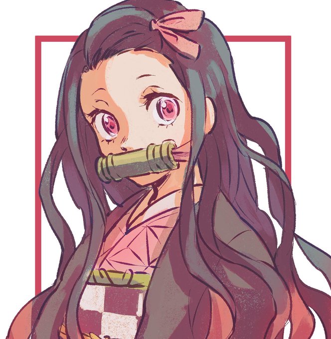 🔄どんぐり爆弾🔄さんがTwitterに投稿した竈門禰豆子(鬼滅の刃)のイラスト。