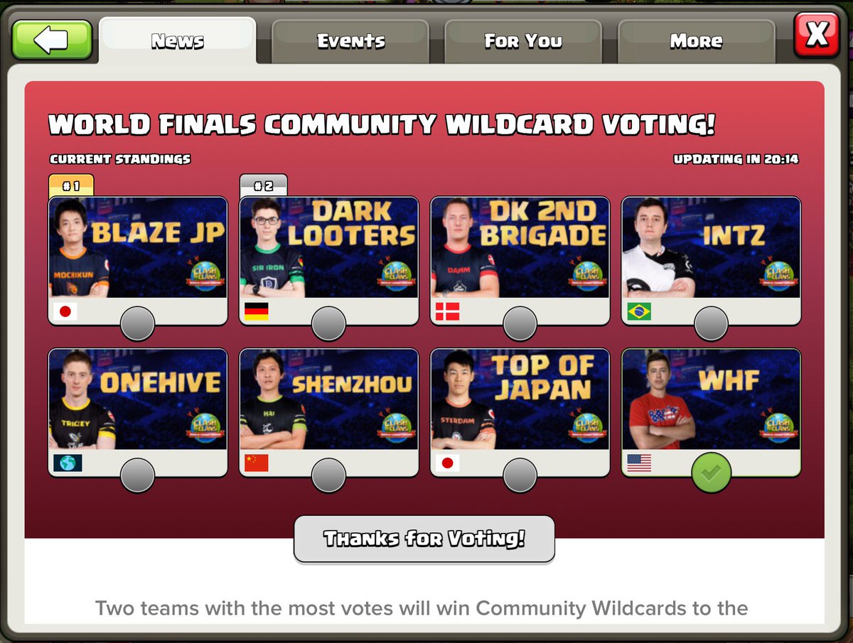 WHF_2's tweet photo. It’s time to #VoteWHF. Go to News in Clash of Clans and show some love for WHF 🚌💨 https://t.co/Vpp229XqoU