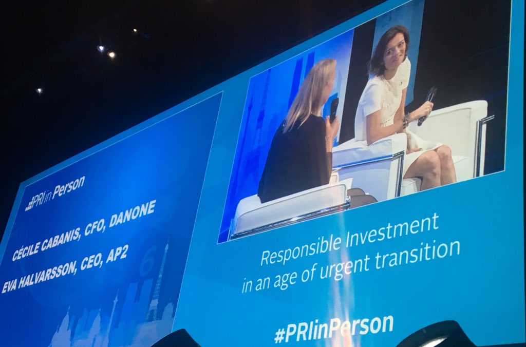 DAChesebrough's tweet photo. A top barrier according to @Danone CFO @CecileCabanis is #shorttermism. To learn more what you can do read @PRI_News report  https://t.co/zImzDzeSPW #PRIinPerson https://t.co/luTABunBPn