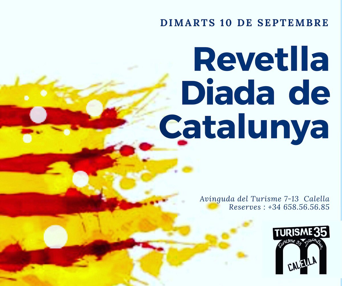 Turisme35's tweet photo. Dimarts 10 de septembre OBRIM !T’esperem aquesta not al Turisme 35 ! #Diada2019 #DiadaNacionalDeCatalunya #barcelona #calella https://t.co/f08vbEdarp