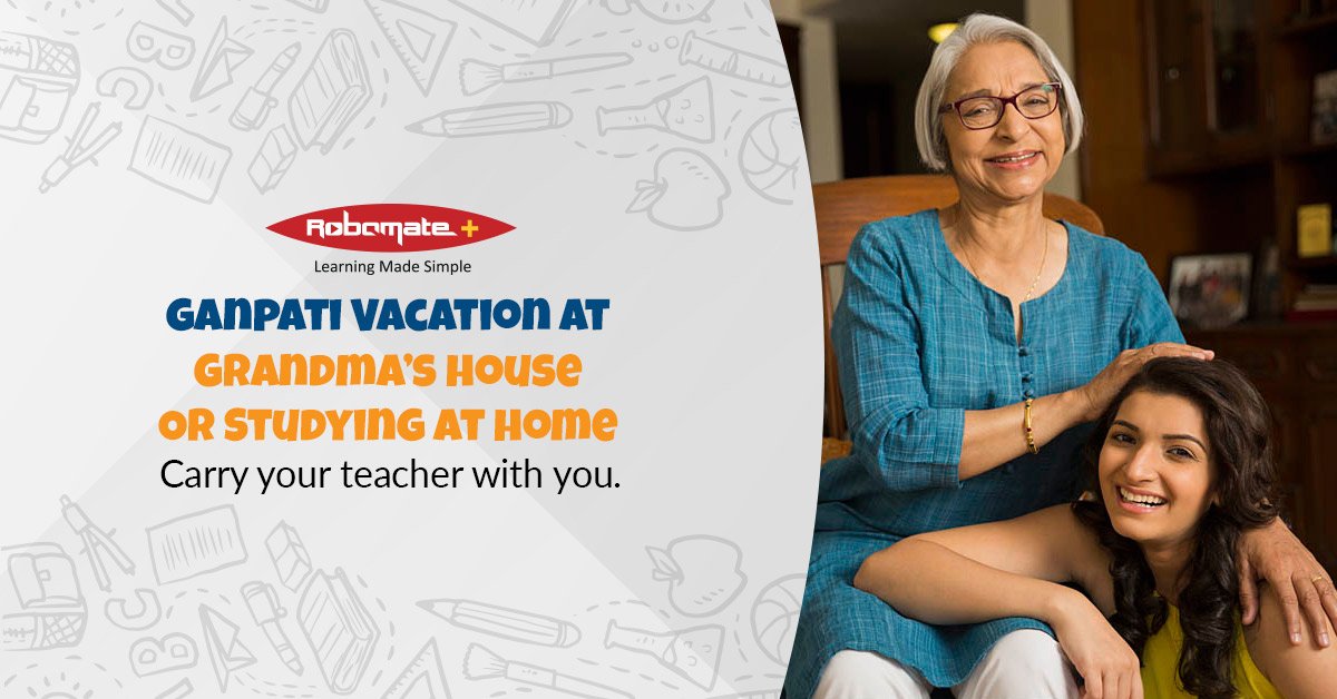Robomateplus's tweet photo. Don’t worry about carrying your books with you when you visit your grandma this vacation. Robomate+ teachers come along with you anywhere you require them.
Download for free trial: https://t.co/ttdvm0Tsar
#Ganesh #Chaturti @GaneshChaturti #TuesdayThoughts #Robomate https://t.co/LHil00X2DK