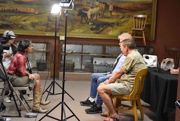#efdltstudio Film Director @americart2019 conducting an interview at #bakercounty #museum with @Diaquiri Director of Photography.