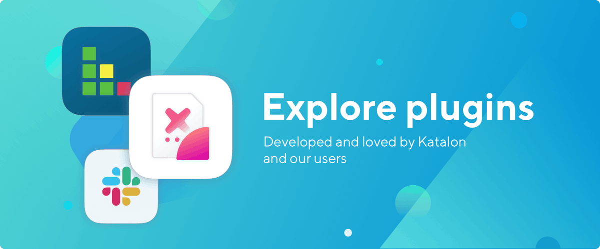 KatalonStore's tweet photo. Free Katalon Plugin - SLACK INTEGRATION
With this plugin, all test results in @katalon_studio will be automatically transferred to your desired @SlackHQ channels.
Learn more and install at 👉https://t.co/B3m4u4kbpp https://t.co/BHULLWh8Vl