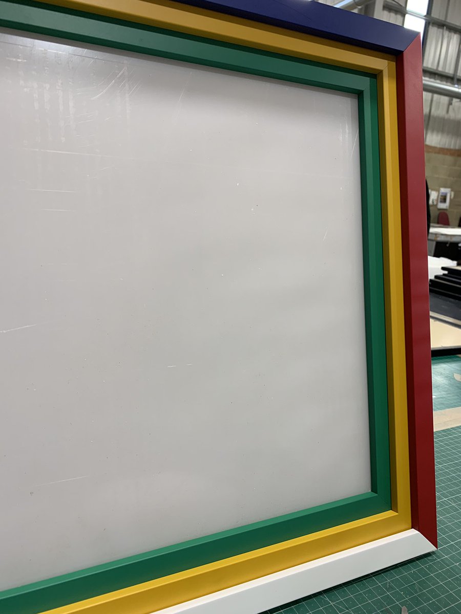 easyframeUK's tweet image. Love the story behind this framing job 😀the customer had won some money on the horses and the colours represent the silks the jockeys were wearing. #framing #custommadeframes #kempston #online #pictureframing