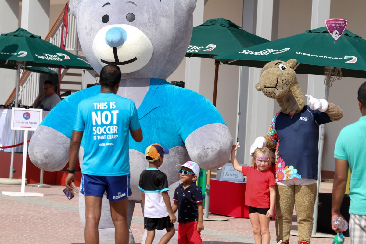 SevensStadium's tweet photo. Ice Breaker: Activation pictures - hopefully you checked out the kid's entertainment and met our mascots - including #Sabaa, heard the @Catboy92 roadshow, entered the @Dubai7s tickets competition, or escaped from the heat in #Sideliners!

📸 @clickEGPC  #SeasonStarter #45degrees https://t.co/qfhYoxJaDd