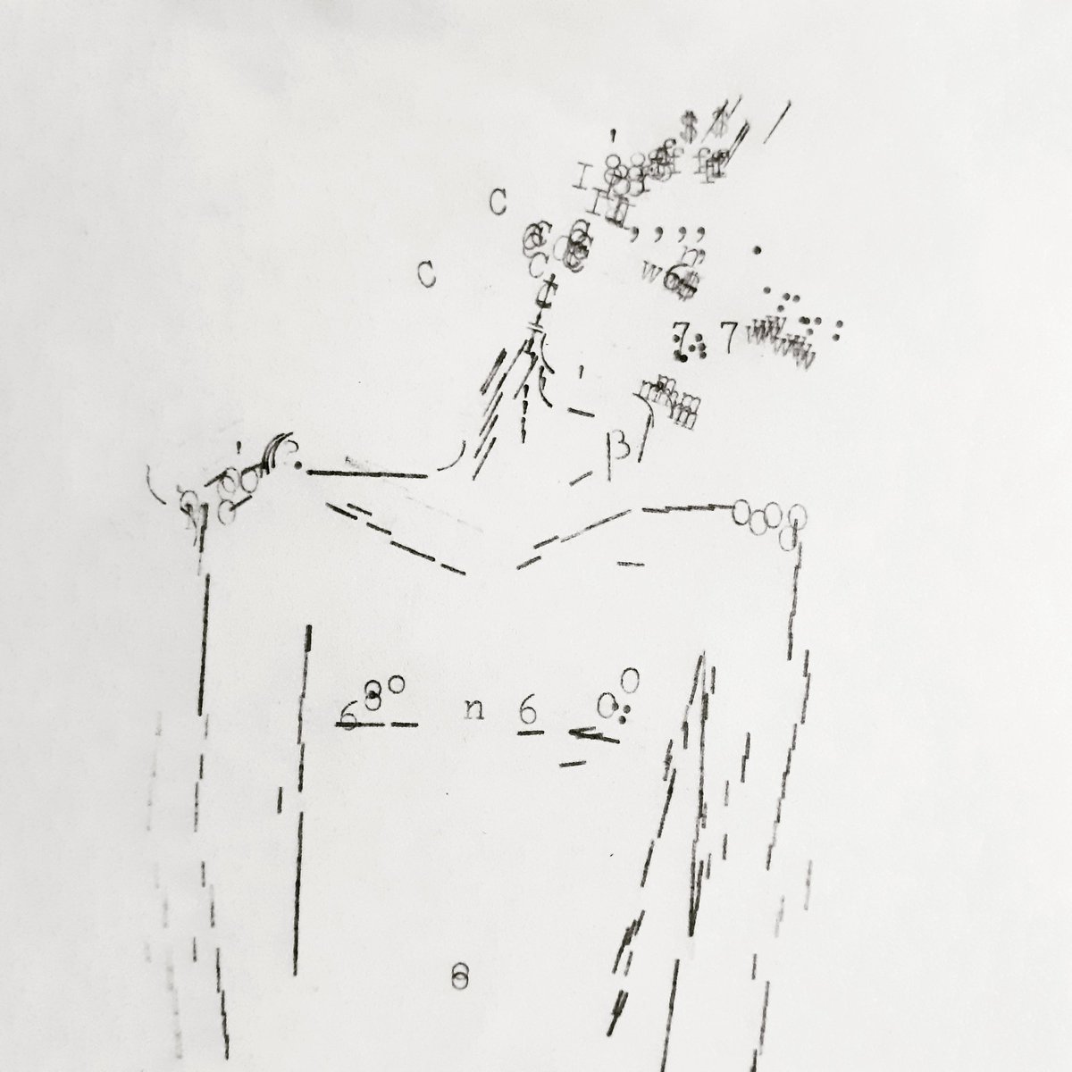 Dabbling with some typewriter art, using a 1950's Olivetti Lettera 22 I found at a car boot sale. It's a challenge if nothing else! #typewriterart #olivetti