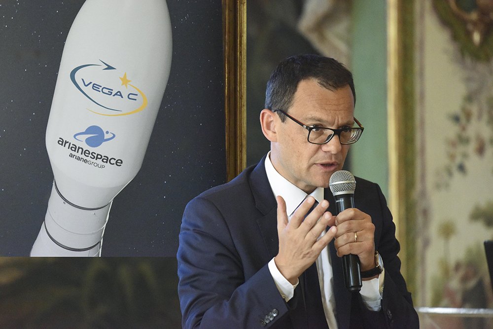Arianespace's tweet photo. As we move closer to #VegaC’s maiden flight in 2020, thank you to our customers and partners (@Avio_Group CEO @GiulioRanzo) for yesterday’s successful #VegaUsersDay here in Paris. We’re already looking forward to the next meeting! #teamwork https://t.co/YMjLkXRH6D