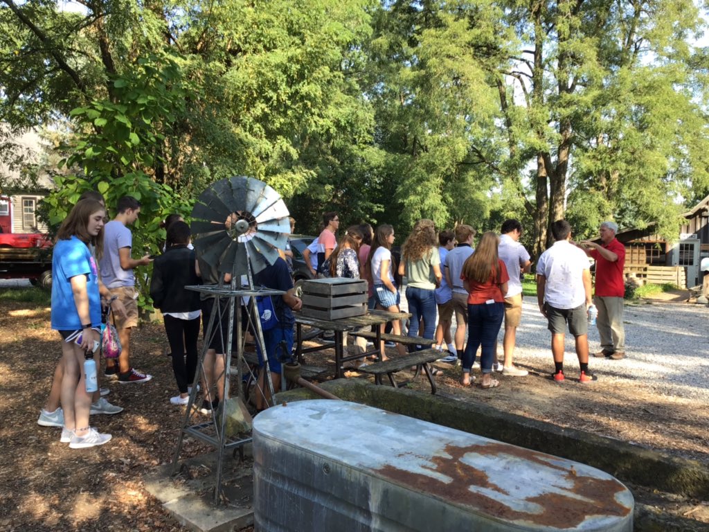 zchsee's tweet photo. BCKYLG learning how Dull’s received significant support (funds &amp; donated labor/materials) from Campbell Soup &amp; FFA to renovate the barn for educational purposes. Leaders get a tour with that education! https://t.co/3dmtj4Eqz0