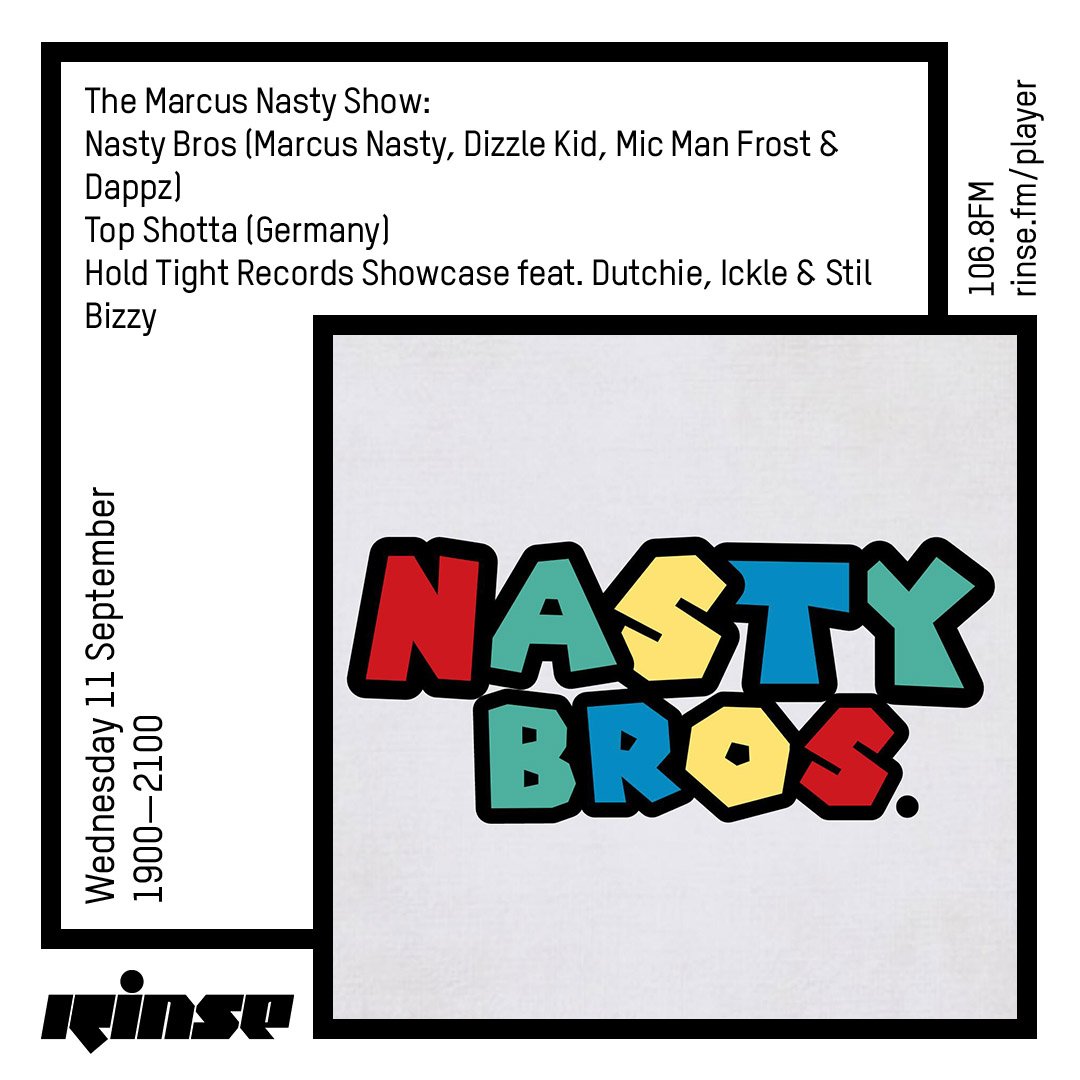 RinseFM's tweet photo. Live until 9PM we have The @MarcusNasty Show featuring @Dizzlekid_1, @MICMANFROST & #Dappz, #TopShotta, #Dutchie, #Ickle & #StillBizzy
Lock in now on https://t.co/Q0ed1ktSEG & 106.8FM #RinseFM https://t.co/sGPE6bQLCK