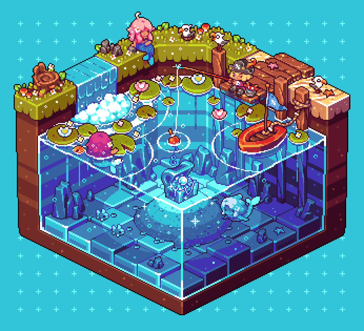 todo_asano's tweet photo. Aww, Twitter cut my arts! Full sizes here, sorry!

#pixelart #8bit #aseprite #illustration #artwork #mermaid #pirate #isometric #artbook ] https://t.co/6QBo9FxrPV