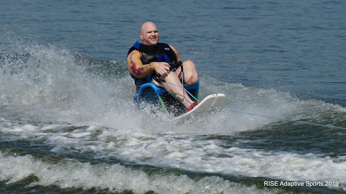 RISEAdaptive's tweet photo. Adaptive Water Skiing on a nice Saturday outing for Josh & Charles. Whatever it takes! 9-7-19
#lovewater #adaptiveskiing #risesummer2019 #familyday #wow https://t.co/Uyxa17wBkZ