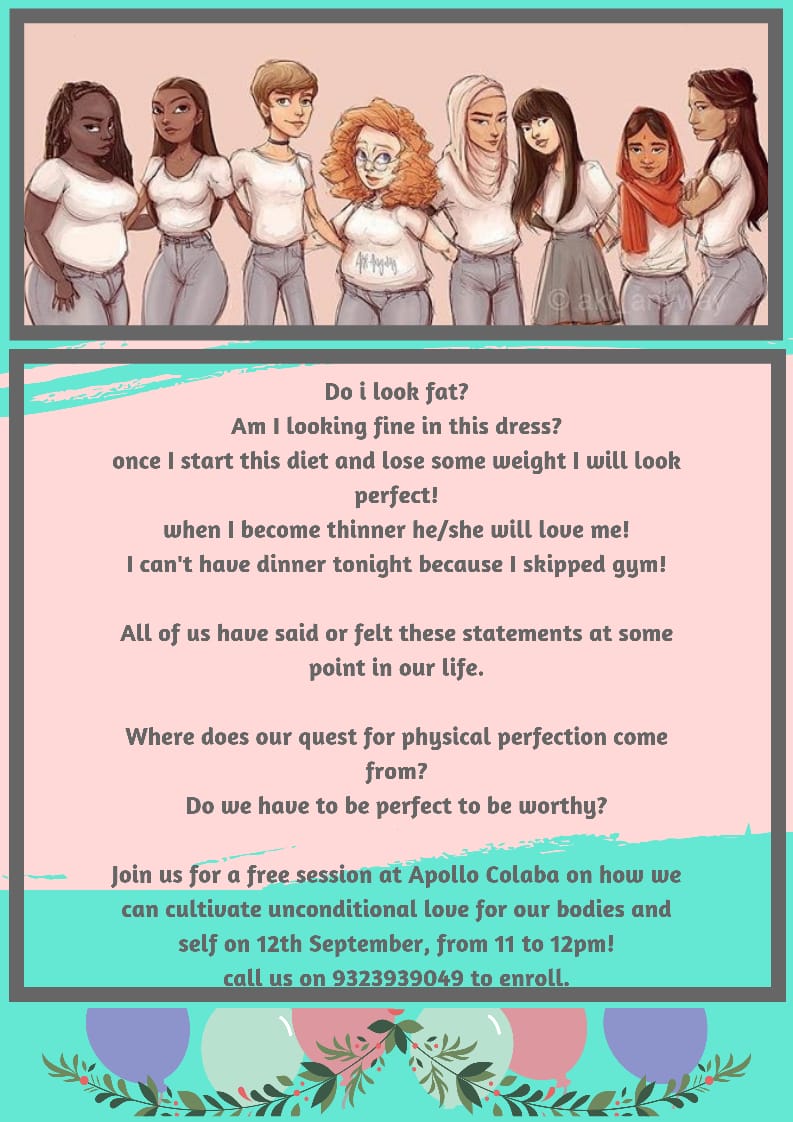 ApolloColaba's tweet photo. Please Join us for a free session at " #ApolloClinicCOLABA " on how we can cultivate unconditional love for our bodies and self on 12 September 2019 from 11 am to 12pm.
#apollo #apollocolaba #colaba #mumbai #freesession #free #colabamumbai #south #india #free #september #womenr https://t.co/1egWefThVo