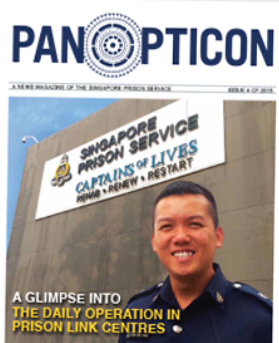 visakanv's tweet photo. TIL that Singapore Prisons (@CaptainsOfLives) has an internal magazine titled PANOPTICON

would love to have been in the room for that brainstorming session...

https://t.co/NdLdRBILyr

(h/t @kixes and @surlyest for noticing) https://t.co/RrgDUYSOgA