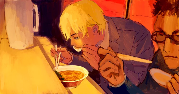 ラーメンを食べる降谷さん 