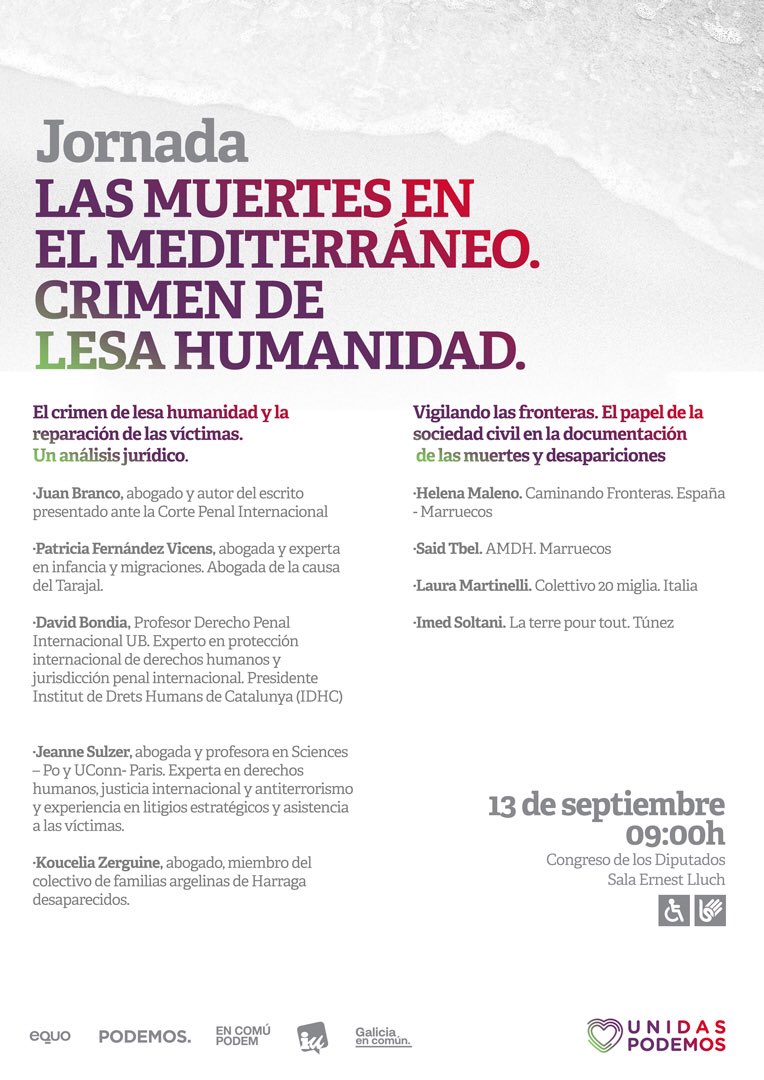 ionebelarra's tweet photo. Las muertes en el Mediterráneo son un crimen de lesa humanidad.

El viernes debatimos con Juan Branco (@anatolium), autor de la denuncia presentada ante la Corte Penal Internacional, @HelenaMaleno, @patucafvicens y muchos más. 

Apúntate aquí 👇🏾

https://t.co/bLZPStGoYl https://t.co/MtcXUeby0V