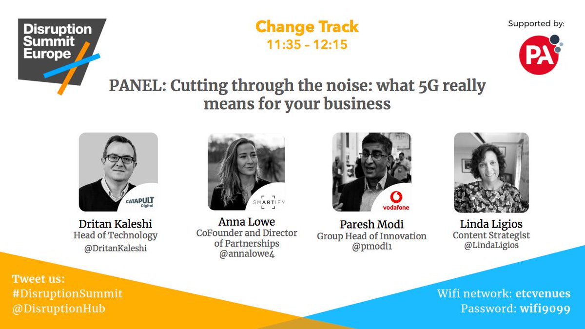 VodafoneGroup's tweet photo. "5G is crucial for Europe’s disrupters. Research by Vodafone and the Federal Association of German start-ups found 5G is important or very important to 71% of start-ups. Politicians must enable network expansion.” - Paresh Modi, Head of Innovation, Vodafone #disruptionsummit https://t.co/Z1rKl7ikSl