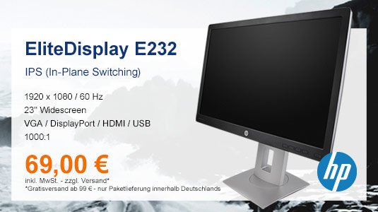 Großposten HP EliteDisplay E232 in Top Qualität eingetroffen!
HP EliteDisplay E232 für nur 69 €:
itsco.de/23-tft-monitor…

Ihr erhaltet unseren Newsletter noch nicht?
Dann schnell anmelden: itsco.de/newsletter