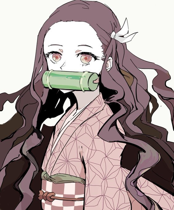 はむさんがTwitterに投稿した竈門禰豆子(鬼滅の刃)のイラスト。