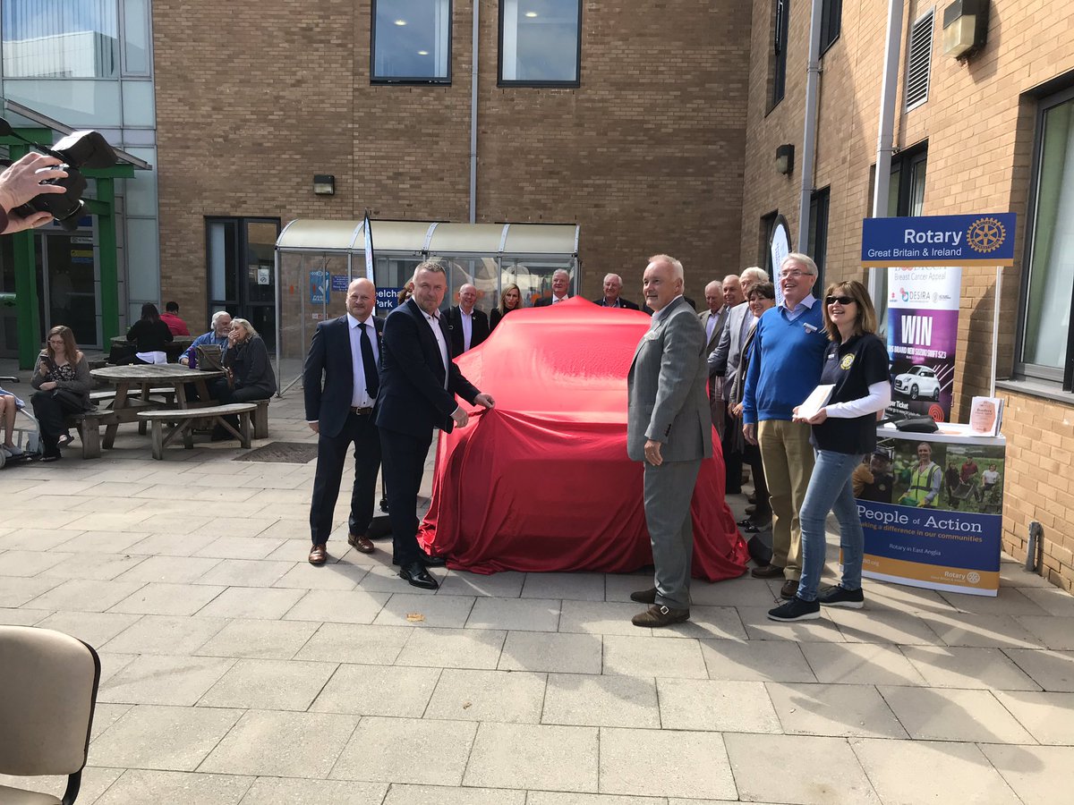 NNUH's tweet photo. The kind donation of the Suzuki Swift by @desiragroup and rotary clubs from across Norwich is now being unveiled.

🎟 Raffle tickets will be available to support @NNUHCharity Boudicca Breast Cancer Appeal https://t.co/K60DWXjQyB