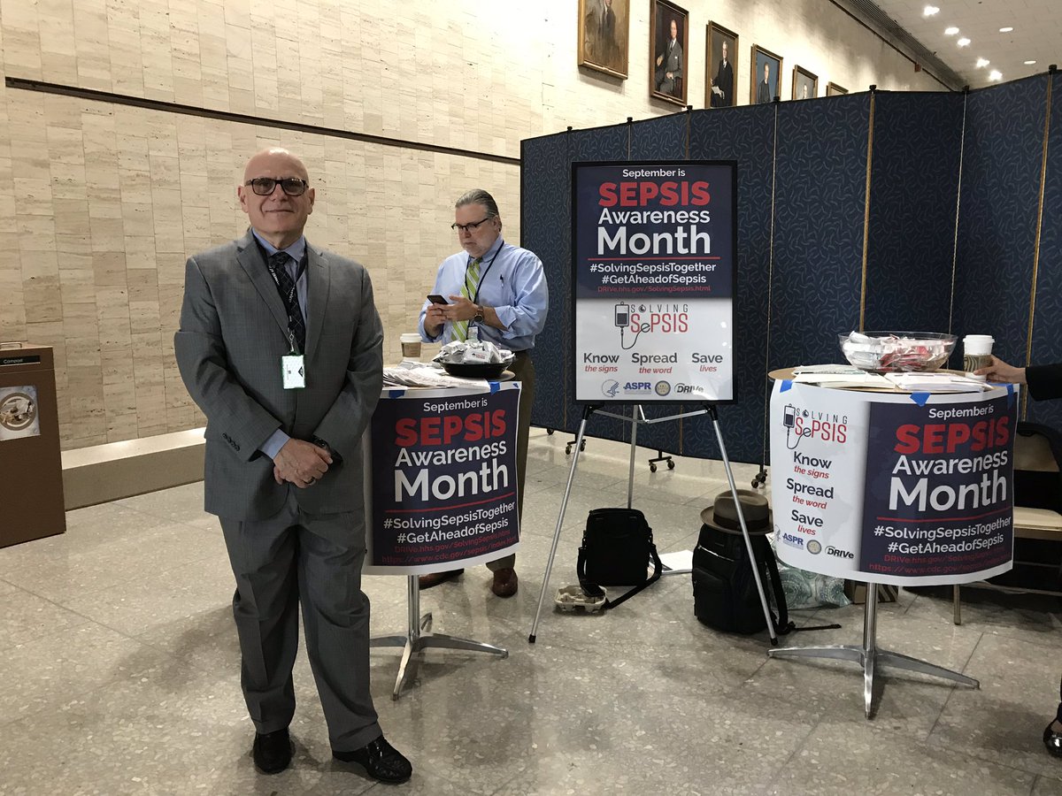 TimBuchmanMDPhD's tweet image. Increasing Sepsis Awareness — at HHS HQ in Washington DC with @sqsimp #SolvingSepsis